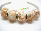 50 Foil Lampwork Glass Beads Silver Plated for Bracelet Necklace LGB30