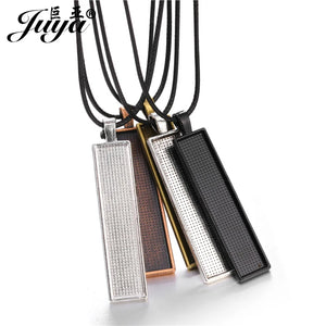 50pcs/lot 10x50mm Pendant Base Tray With Leather Rope Chains