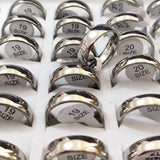 50pcs Classic Stainless Steel Wedding Rings 2mm-8mm