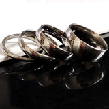 50pcs Classic Stainless Steel Wedding Rings 2mm-8mm