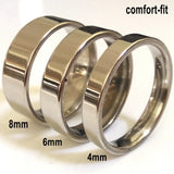 50pcs Classic Stainless Steel Wedding Rings 2mm-8mm