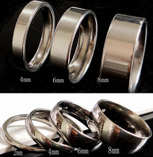 50pcs Classic Stainless Steel Wedding Rings 2mm-8mm