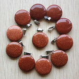 50pcs Sand Stone Round Shape Charms Pendants 20mm