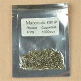 50pcs 0.8-2.0mm Round Flat Back Marcasite Stones DIY Jewelry Making
