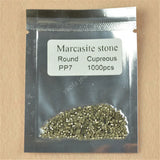 50pcs 0.8-2.0mm Round Flat Back Marcasite Stones DIY Jewelry Making