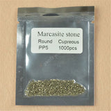 50pcs 0.8-2.0mm Round Flat Back Marcasite Stones DIY Jewelry Making