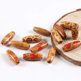 50pcs Painted Oval Wood Beads Charm Bracelet Jewelry DIY Beading