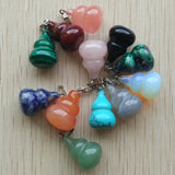 50pcs Mixed Natural Stone Gourd Charms Pendants for Jewelry Making