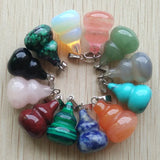 50pcs Mixed Natural Stone Gourd Charms Pendants for Jewelry Making