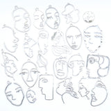 50pcs Art Abstract Human Face Charms Pendant DIY Jewelry Accessories