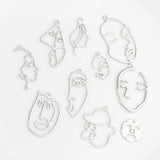 50pcs Art Abstract Human Face Charms Pendant DIY Jewelry Accessories