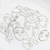 50pcs Art Abstract Human Face Charms Pendant DIY Jewelry Accessories