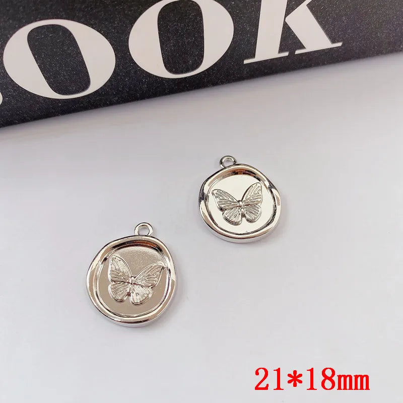 50pcs Alloy Butterfly Core Floating Locket Charms DIY Jewelry Accessory