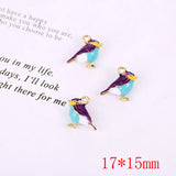 50pcs Alloy Bird Shape Floating Locket Charms DIY Jewelry Accessory
