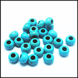 50pcs Turquoise European Style Big Hole Beads 9x13mm 5mm Diameter