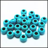50pcs Turquoise European Style Big Hole Beads 9x13mm 5mm Diameter