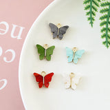 50pcs Butterfly Acrylic Alloy Charms DIY Jewelry Pendants
