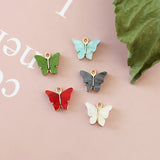 50pcs Butterfly Acrylic Alloy Charms DIY Jewelry Pendants