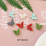50pcs Butterfly Acrylic Alloy Charms DIY Jewelry Pendants