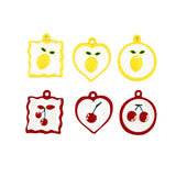 50pcs Cherry Lemon Core Rubber Paint Alloy Floating Locket Charms
