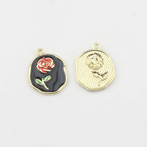 50pcs Cartoon Flowers Alloy Charms for DIY Jewelry