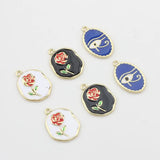 50pcs Cartoon Flowers Alloy Charms for DIY Jewelry