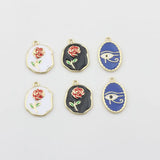 50pcs Cartoon Flowers Alloy Charms for DIY Jewelry