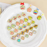 50pcs Cartoon Print Resin Core Charms for DIY Jewelry Making