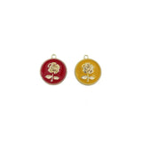 50pcs Cartoon Rose Flowers Alloy Charms for Floating Lockets