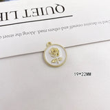50pcs Cartoon Rose Flowers Alloy Charms for Floating Lockets