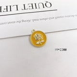 50pcs Cartoon Rose Flowers Alloy Charms for Floating Lockets