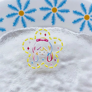 50pcs Acrylic Beads DIY Earring/Hair Accessory Animals/Girls Print