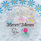 50pcs Acrylic Beads DIY Earring/Hair Accessory Animals/Girls Print