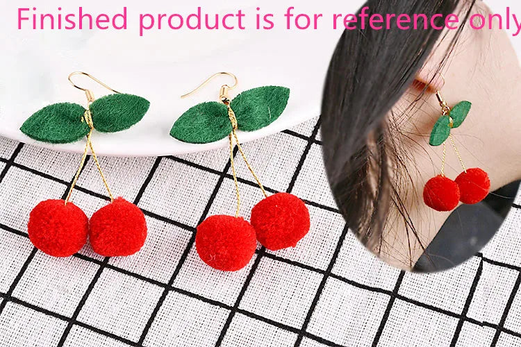 50pcs Cherry Shaped Decoration Charms DIY Jewelry Earrings