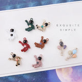 50pcs astronaut/balloon alloy oil drop charms DIY earrings accessory