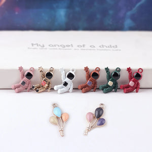 50pcs astronaut/balloon alloy oil drop charms DIY earrings accessory