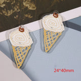 50pcs Flowers Print Acrylic Beads DIY Jewelry Accessory