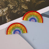 50pcs Flowers Print Acrylic Beads DIY Jewelry Accessory