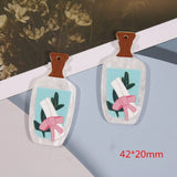 50pcs Flowers Print Acrylic Beads DIY Jewelry Accessory