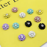 50pcs Flowers Alloy/Zircon Charms for DIY Jewelry Making