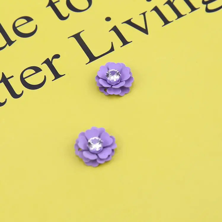 50pcs Flowers Alloy/Zircon Charms for DIY Jewelry Making
