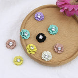 50pcs Flowers Alloy/Zircon Charms for DIY Jewelry Making