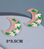 50pcs Acrylic Beads - Pattern Print Geometry DIY Jewelry Earring/Keychain