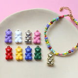 50pcs Cartoon Bears Alloy Floating Locket Charms DIY Jewelry Pendant