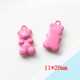 50pcs Cartoon Bears Alloy Floating Locket Charms DIY Jewelry Pendant