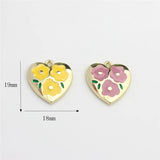 50pcs Floating Locket Charms Heart Shape for DIY Jewelry Earrings