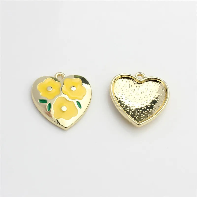 50pcs Floating Locket Charms Heart Shape for DIY Jewelry Earrings