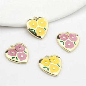 50pcs Floating Locket Charms Heart Shape for DIY Jewelry Earrings