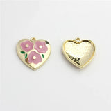 50pcs Floating Locket Charms Heart Shape for DIY Jewelry Earrings