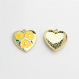 50pcs Floating Locket Charms Heart Shape for DIY Jewelry Earrings